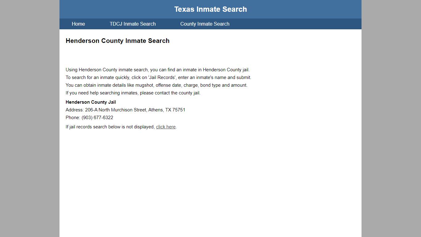 Henderson County Inmate Search